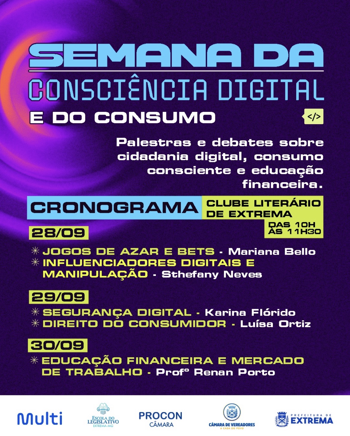 PREFEITURA DE EXTREMA PROMOVE SEMANA DA CONSCIÊNCIA DIGITAL COM FOCO NA EDUCAÇÃO E SEGURAN